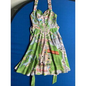 Disney Magic Kingdom park map halter dress - Size XS